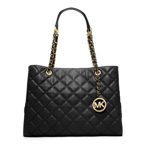 black tote bag michael kors|michael kors quilted bag black.